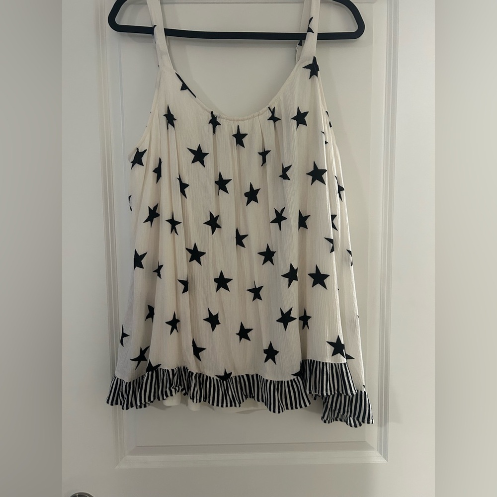 Lane Bryant Black and White Star Tank